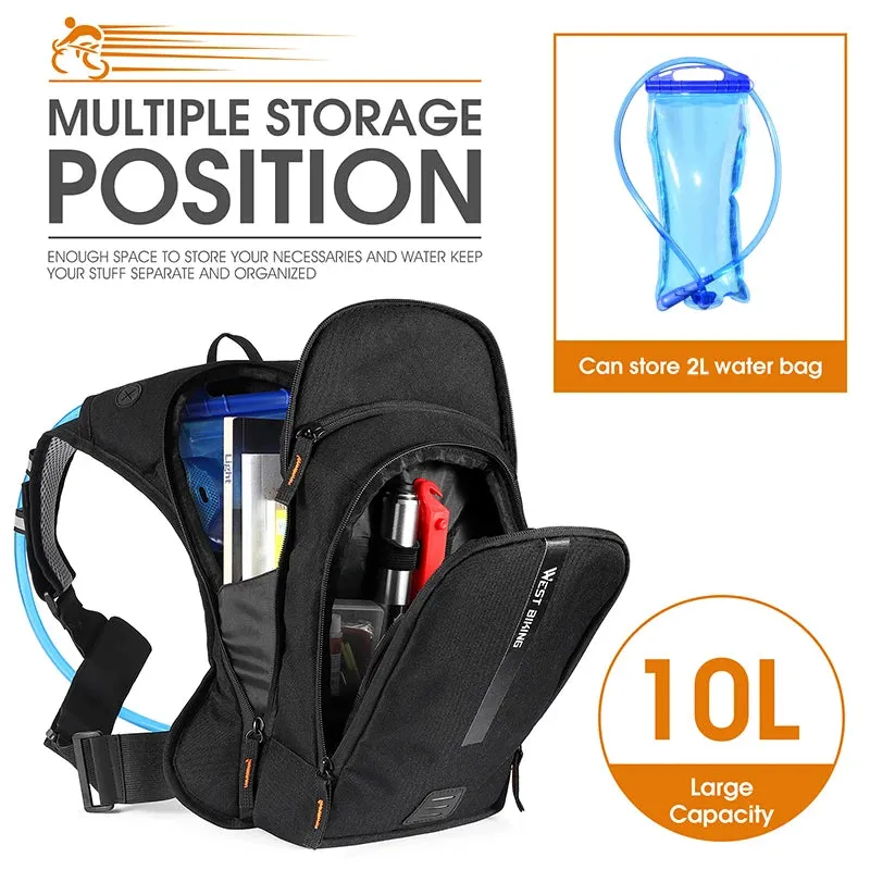 10L Ultralight Cycling Backpack – Ergonomic MTB & Road Bike Hydration Pack with Water Bladder for Hiking, Camping & Climbing