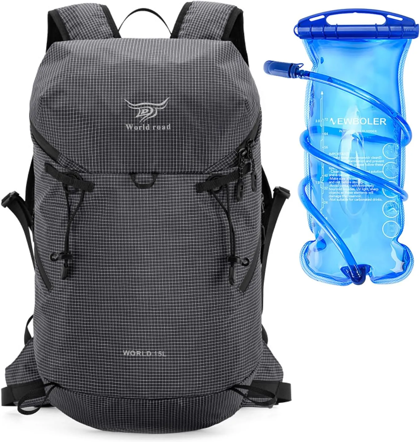 15L Hydration Pack with 2L Water Bladder for Women, Lightweight & Comfortable Running Vest for Running, Hiking, Cycling, Climbing, Camping, Biking,Rave, Adjustable Fit