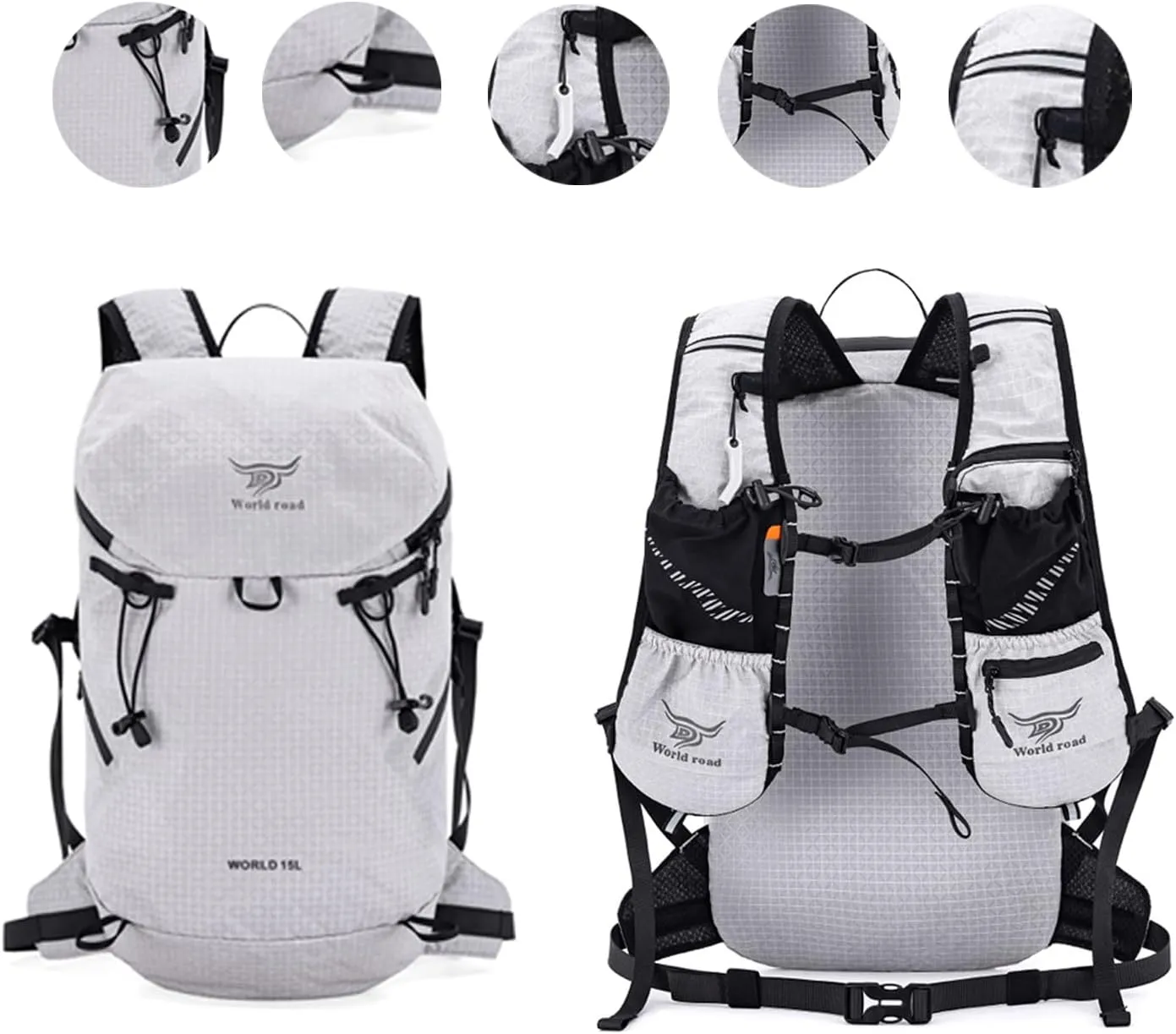 15L Hydration Pack with 2L Water Bladder for Women, Lightweight & Comfortable Running Vest for Running, Hiking, Cycling, Climbing, Camping, Biking,Rave, Adjustable Fit