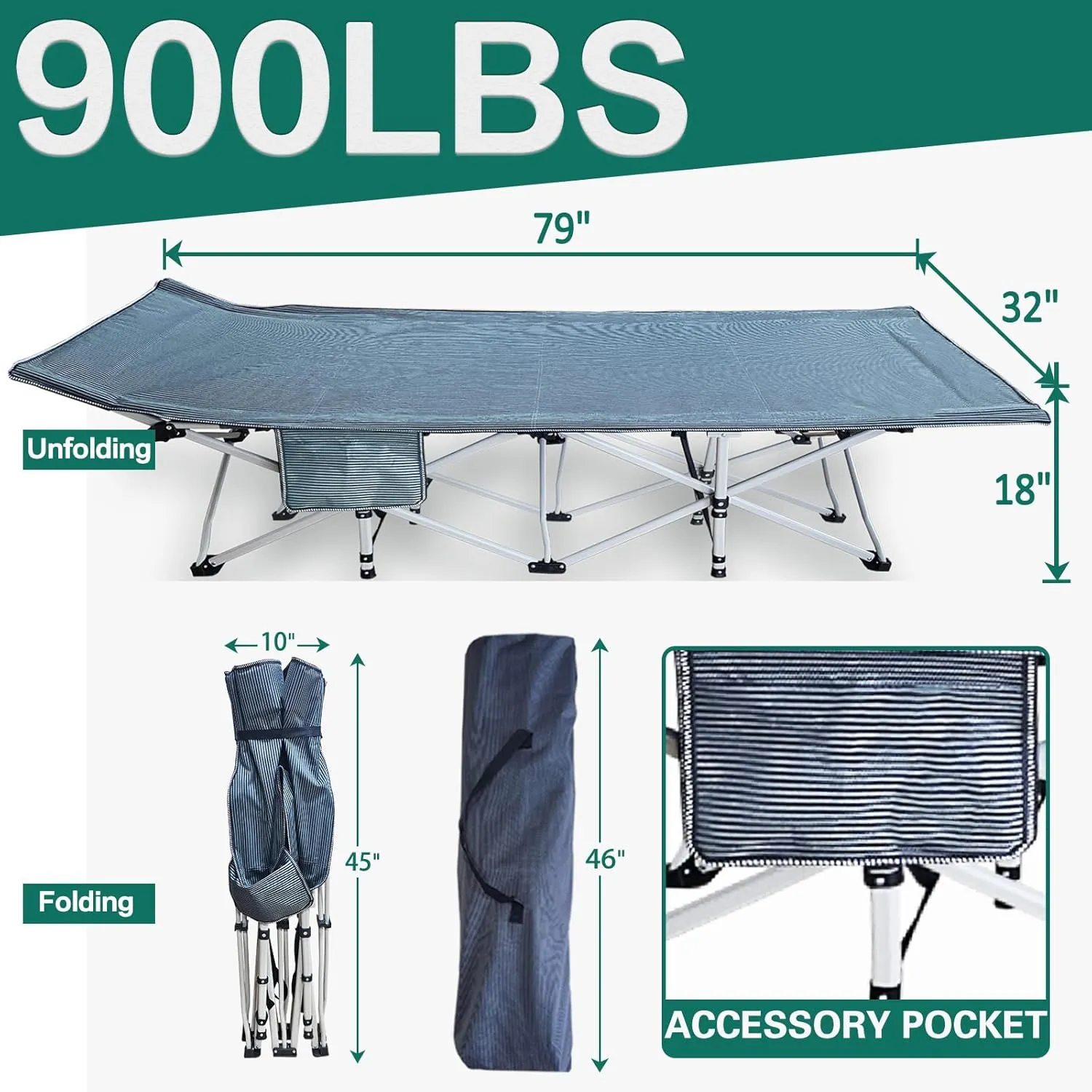 2 Pack XXL Oversize Camping Cot with Comfortable Mattress Camping Cots for Adults Extra Wide Cot Bed Folding Cot Heavy Duty with Carry Bag Easy to Install Outdoor Indoor