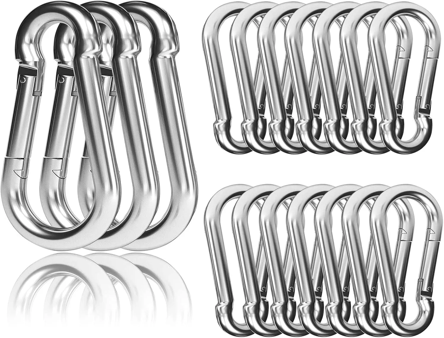 20PCS 4" Heavy Duty Spring Snap Hook, M10 3/8" Galvanized Steel Snap Hook Carabiner Quick Link Carabiner Clip, 500LBS Holding Capacity Quick Link Keychain for Swing Hammock Gym Outdoor