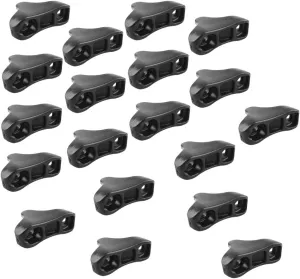 20x Guy Line Rope Tightner Triangle Runner Anti-Slip Camping Tent Tensioner, Black
