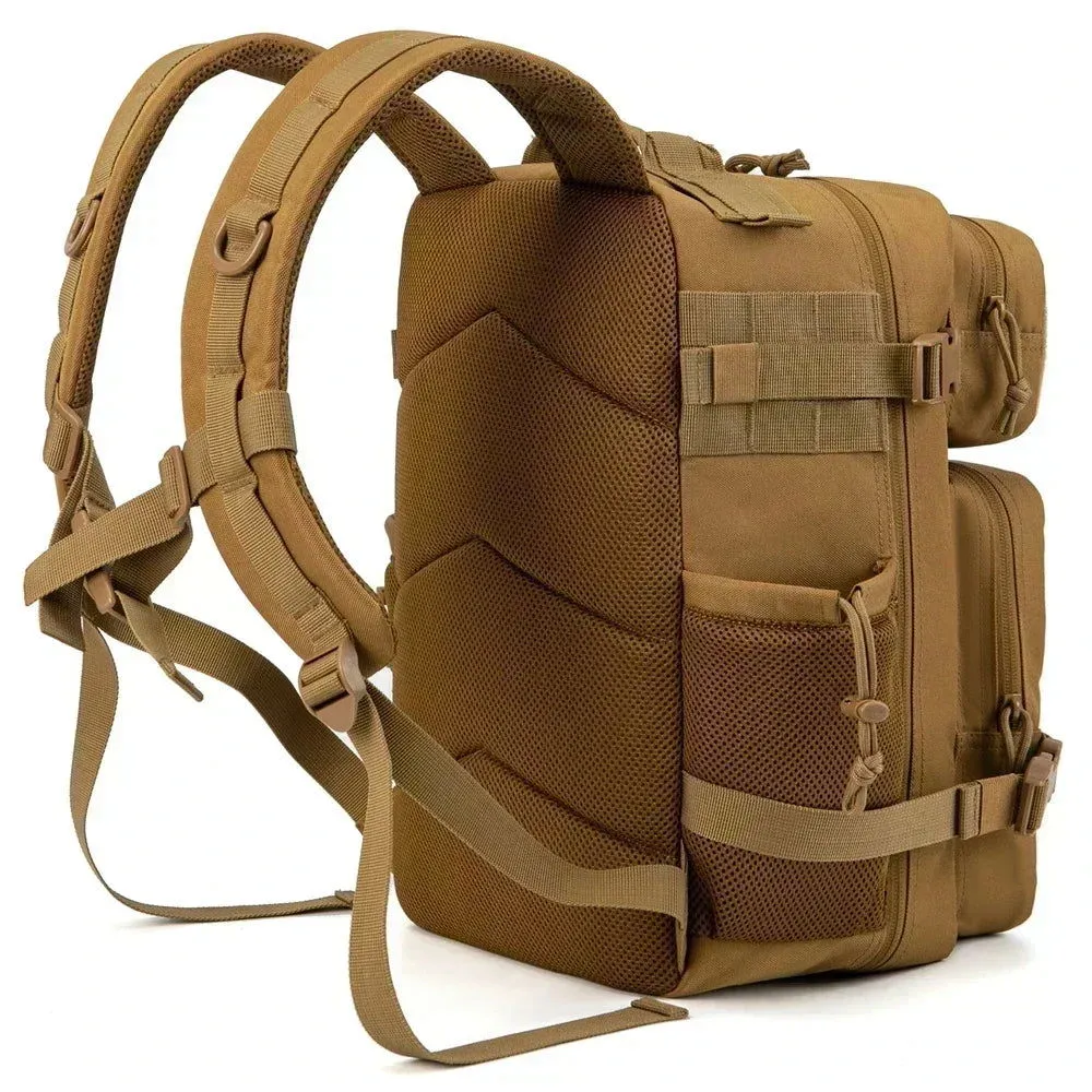 25L/45L Tactical Backpack – Laser-Cut MOLLE Hiking Pack with Dual Cup Holders