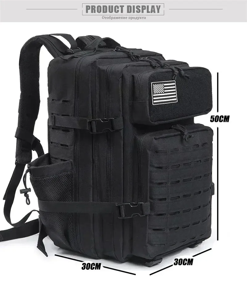 25L/45L Tactical Backpack – Laser-Cut MOLLE Hiking Pack with Dual Cup Holders