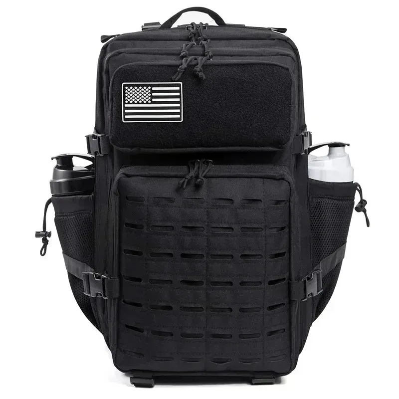 25L/45L Tactical Backpack – Laser-Cut MOLLE Hiking Pack with Dual Cup Holders