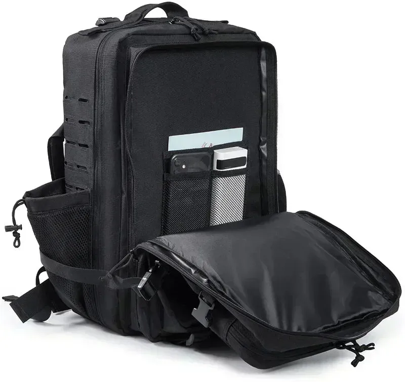 25L/45L Tactical Backpack – Laser-Cut MOLLE Hiking Pack with Dual Cup Holders