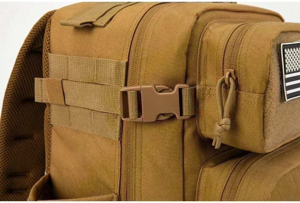 25L/45L Tactical Backpack – Laser-Cut MOLLE Hiking Pack with Dual Cup Holders