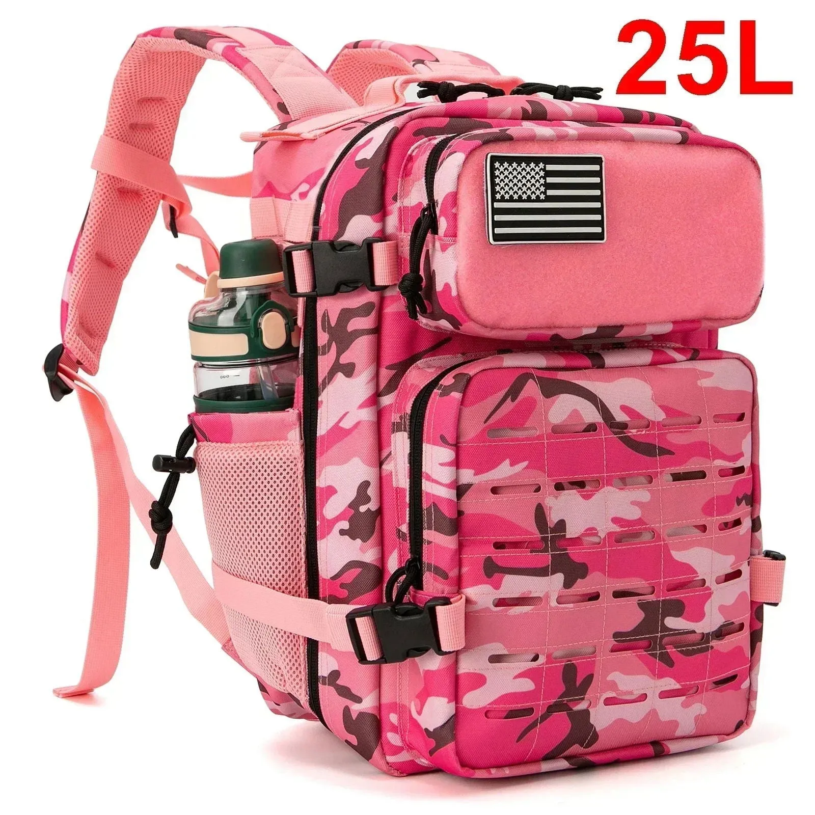 25L/45L Tactical Backpack – Laser-Cut MOLLE Hiking Pack with Dual Cup Holders