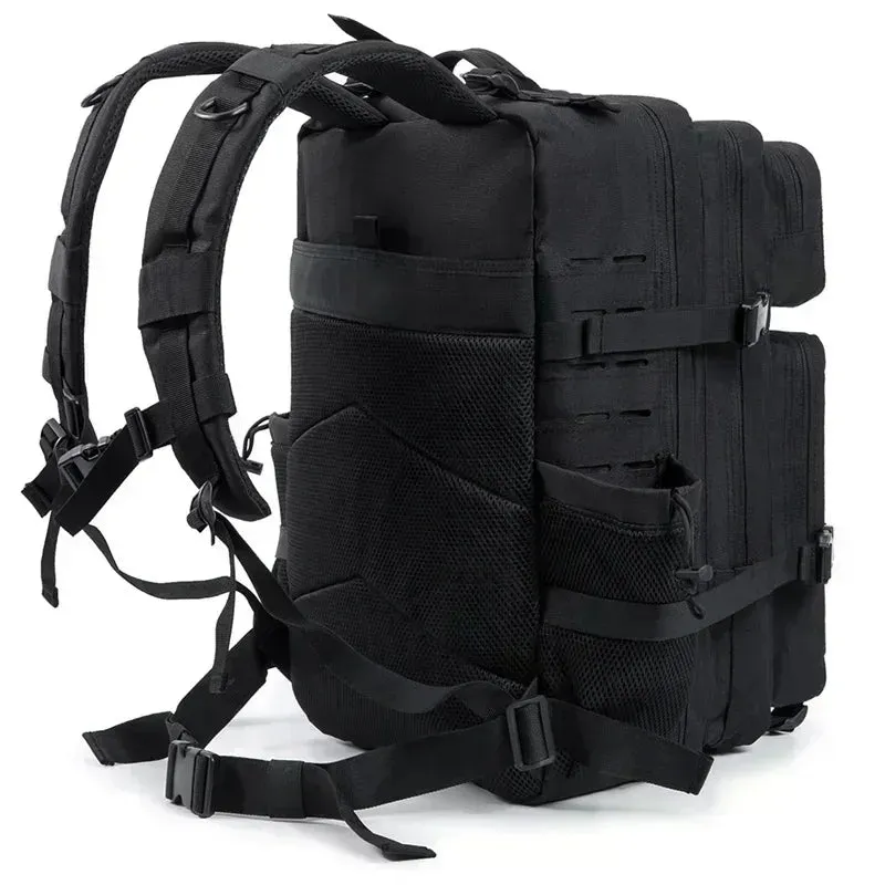 25L/45L Tactical Backpack – Laser-Cut MOLLE Hiking Pack with Dual Cup Holders