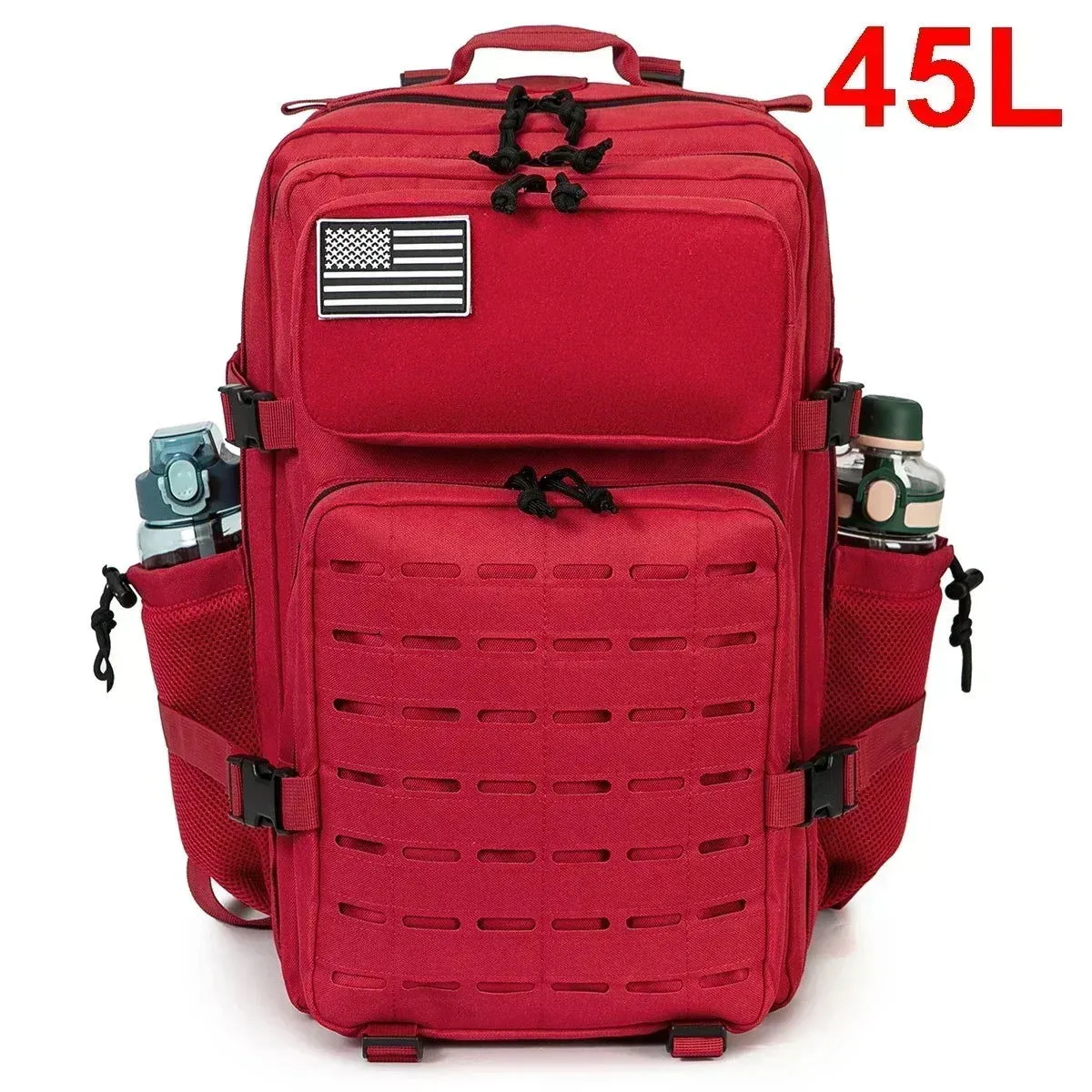 25L/45L Tactical Backpack – Laser-Cut MOLLE Hiking Pack with Dual Cup Holders
