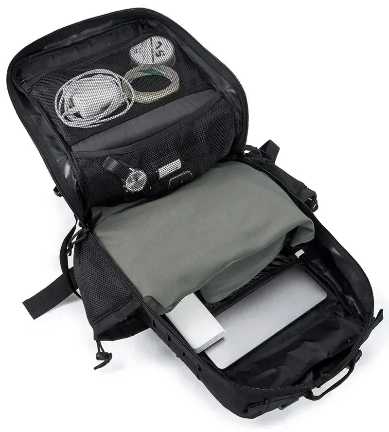 25L/45L Tactical Backpack – Laser-Cut MOLLE Hiking Pack with Dual Cup Holders