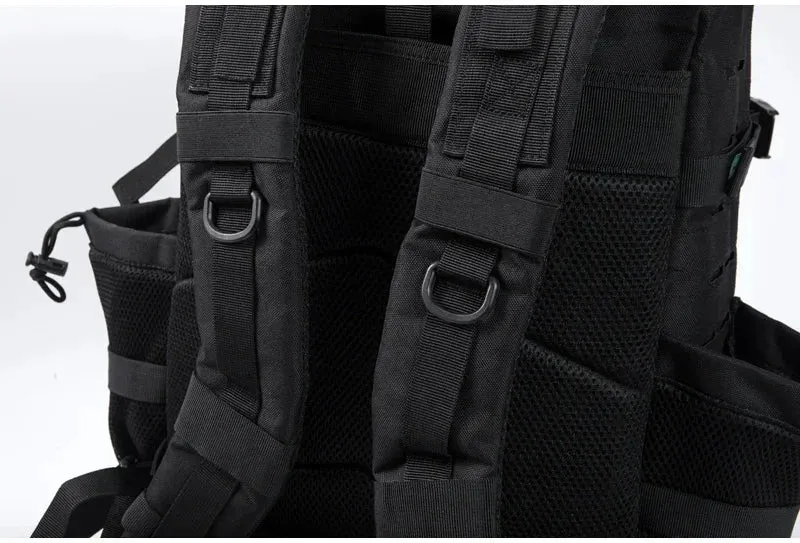 25L/45L Tactical Backpack – Laser-Cut MOLLE Hiking Pack with Dual Cup Holders