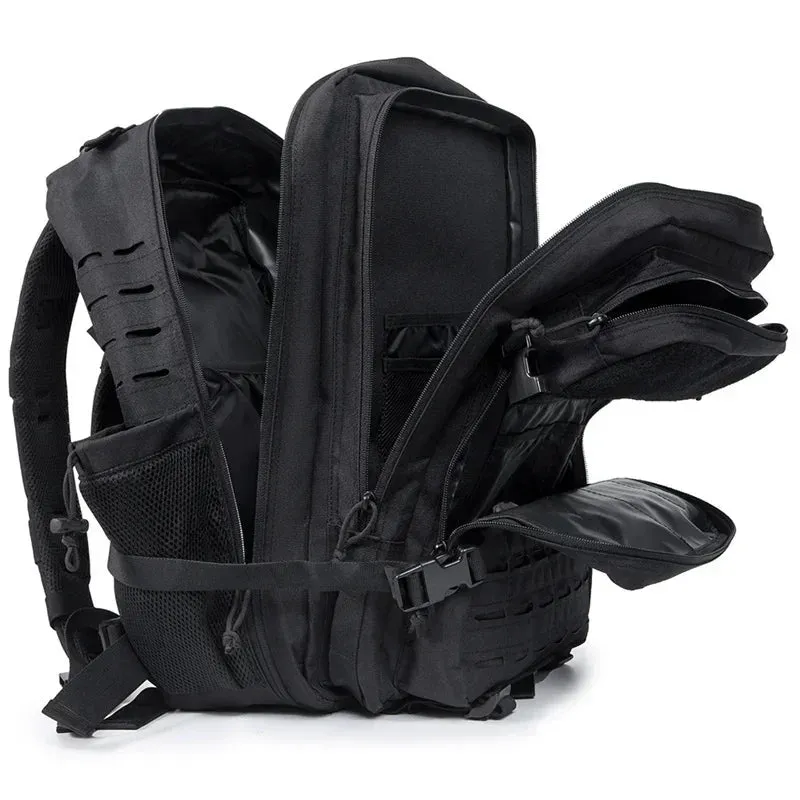 25L/45L Tactical Backpack – Laser-Cut MOLLE Hiking Pack with Dual Cup Holders