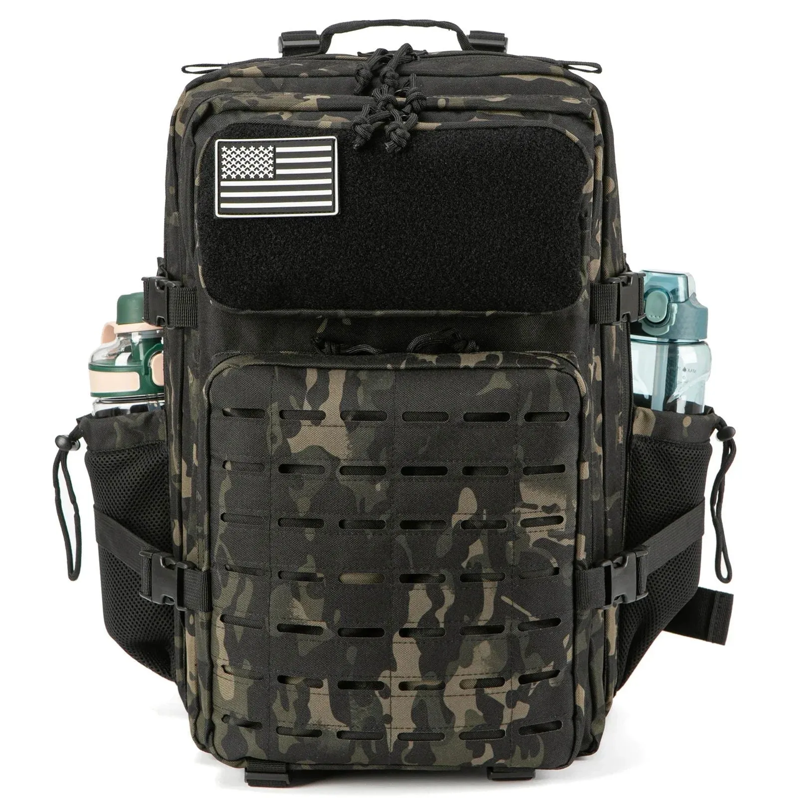 25L/45L Tactical Backpack – Laser-Cut MOLLE Hiking Pack with Dual Cup Holders