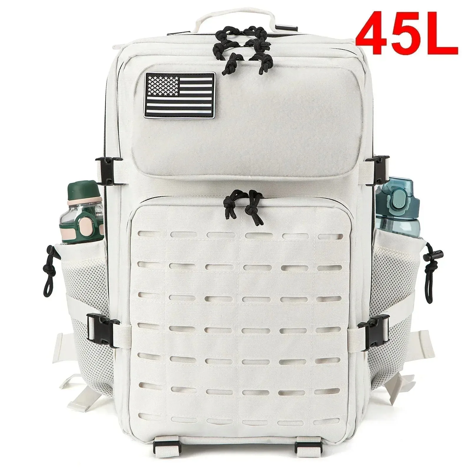 25L/45L Tactical Backpack – Laser-Cut MOLLE Hiking Pack with Dual Cup Holders