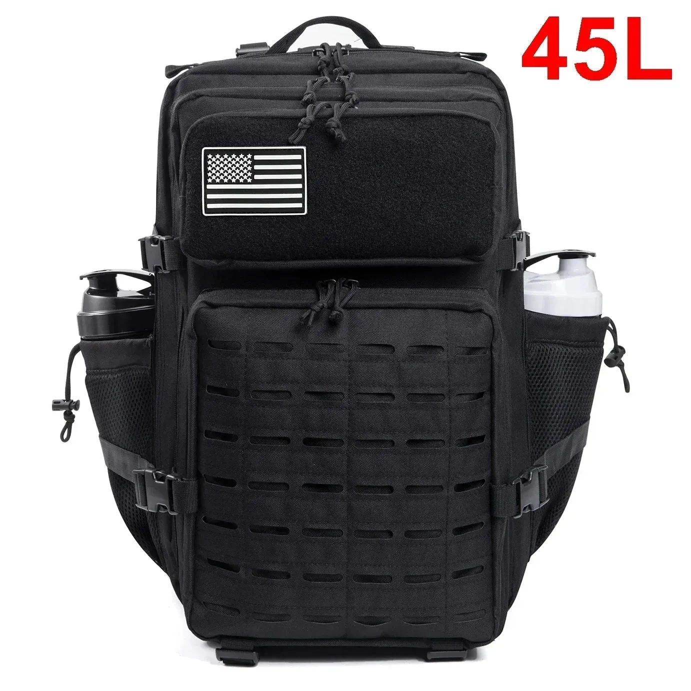 25L/45L Tactical Backpack – Laser-Cut MOLLE Hiking Pack with Dual Cup Holders