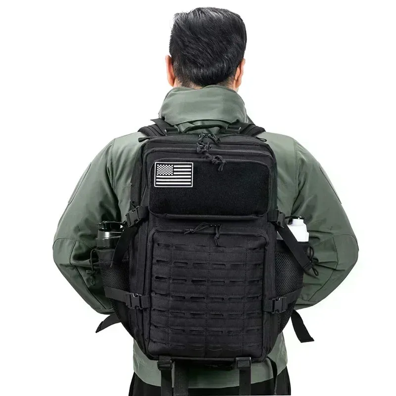 25L/45L Tactical Backpack – Laser-Cut MOLLE Hiking Pack with Dual Cup Holders