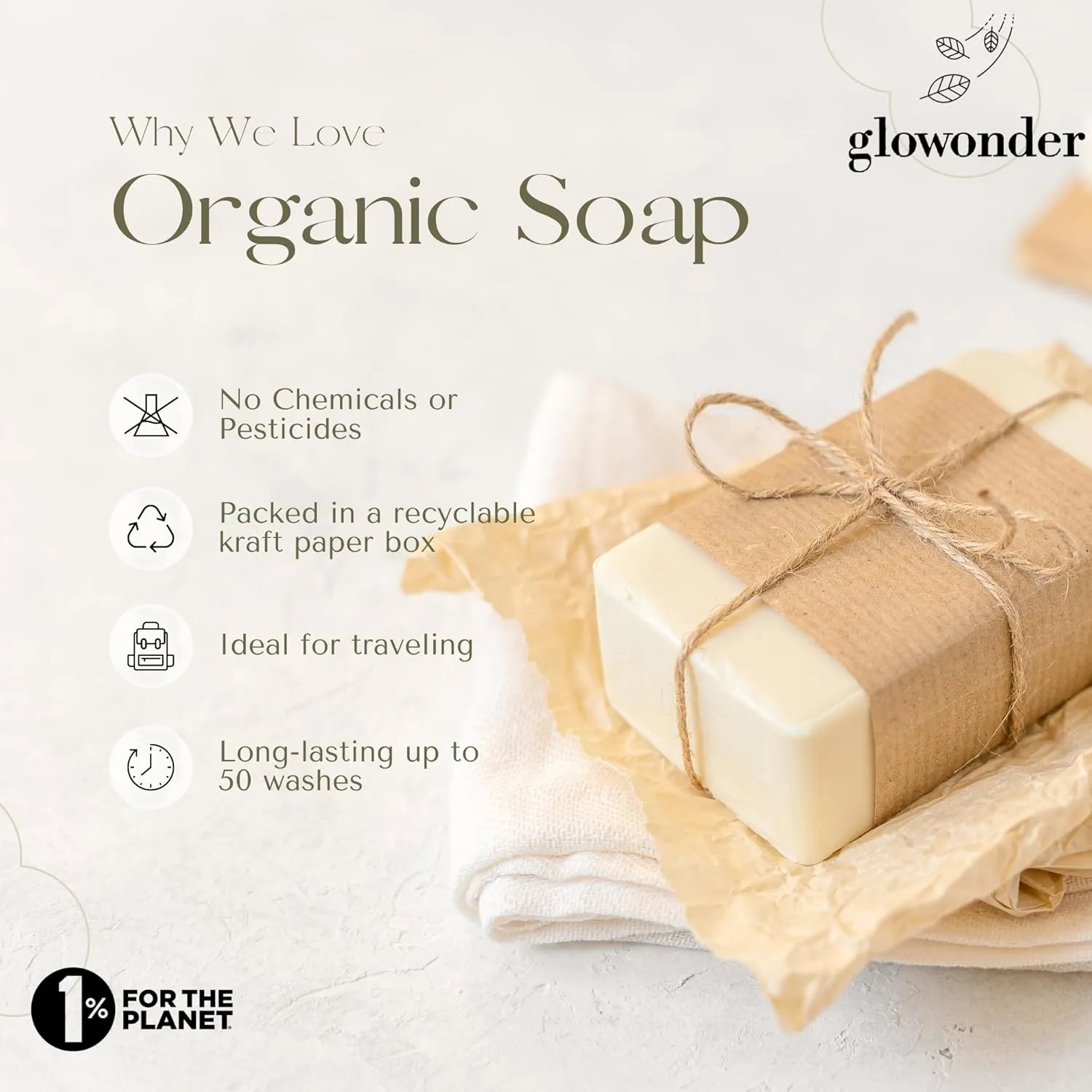 3 Pack Tobacco Flower Handmade Organic Bar Soap for Face and Body - Moisturizing, All-Natural, Cruelty-Free - Botanical Ingredients - Shower, Bath, Hand Soaps, Gifts - 13.5 oz