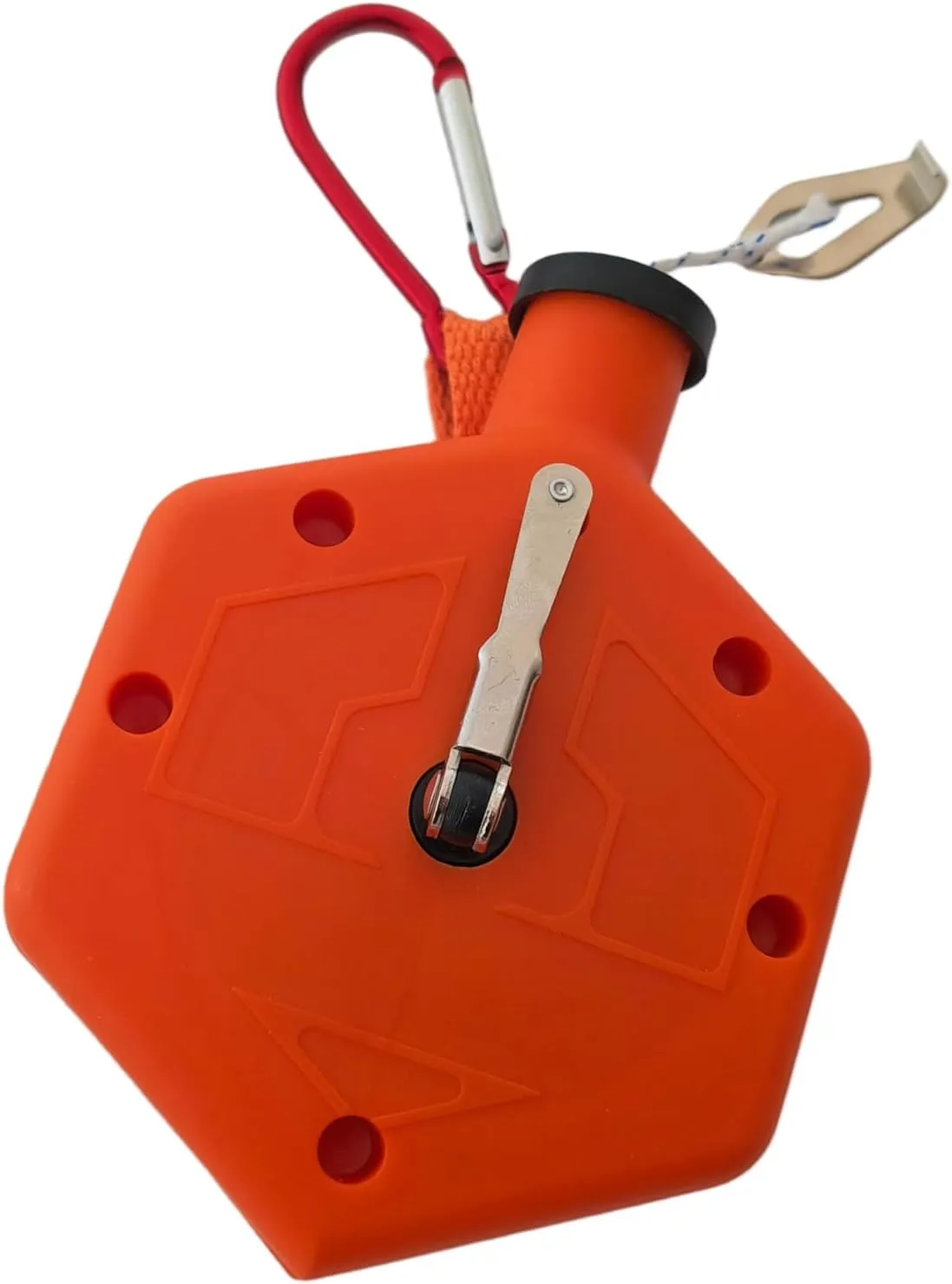 30-146 100ft. Construction and Carpentry Contractor Chalk Reel, with Carabiner, 6 Locking Positions, Orange