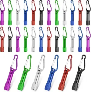 30 Pack Mini Keychain Flashlights Bulk, Ultra-Bright LED Metal Carabiner Clip Lights,Compact Emergency Lights for Camping, Hiking, Cycling, Survival Kits(30)