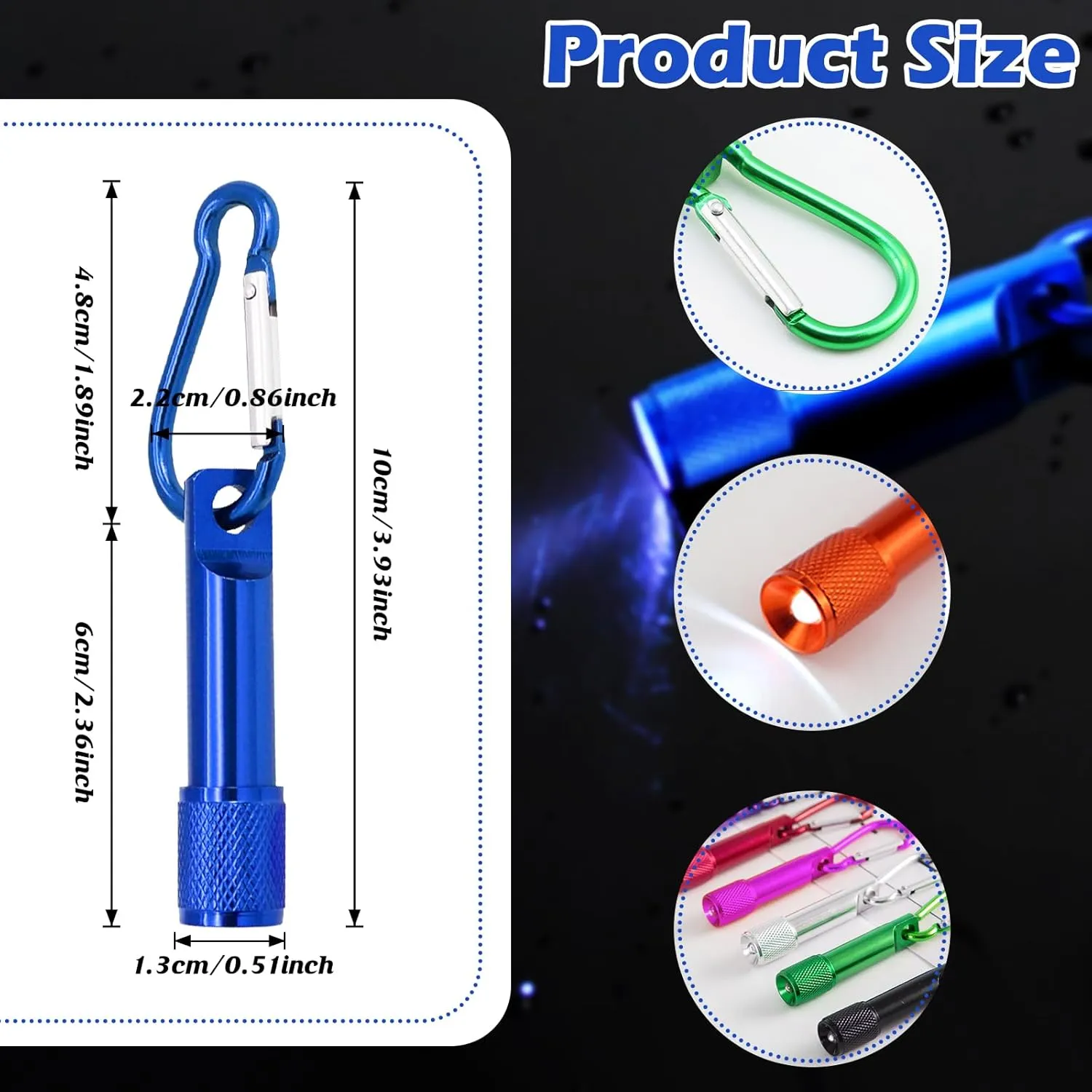 30 Pack Mini Keychain Flashlights Bulk, Ultra-Bright LED Metal Carabiner Clip Lights,Compact Emergency Lights for Camping, Hiking, Cycling, Survival Kits(30)