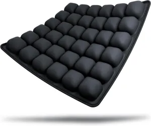 3D Air Cell Inflatable Airplane Seat Cushion, Travel Seat Cushions for Long Flights with Built-in Air Pump, High-Resilience Travel Cushion Airplane seat for Back and Tailbone Pain Relief (Black, 18in)