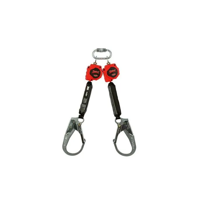 3M PROTECTA 3100414 Rebel Twin-Leg Self Retracting Lifeline, Web, Red, 6 ft. (1.8 m), 1 Each