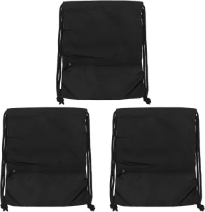 3X Outdoor Women Men Nylon Black Ultralight Backpack Football Basketball Bag String Drawstring Hunting Sport Bags(Small)