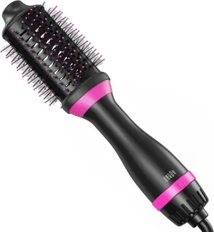4 in 1 Hair Dryer and Volumizer — Blow Dryer Brush Hair Dryer with Removable Comb, Negative Ion for Less Frizz, Shiner and Healthier-Looking Hair, Professional for Salon Style