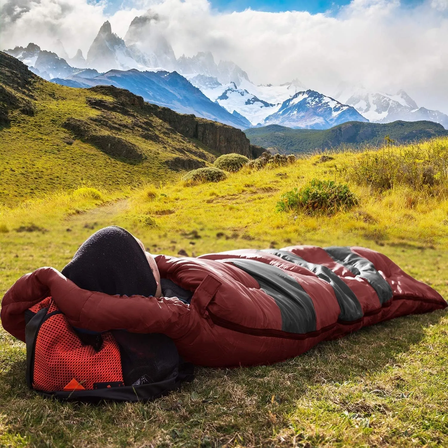 4 Season Compact Sleeping Bag with Travel Pillow