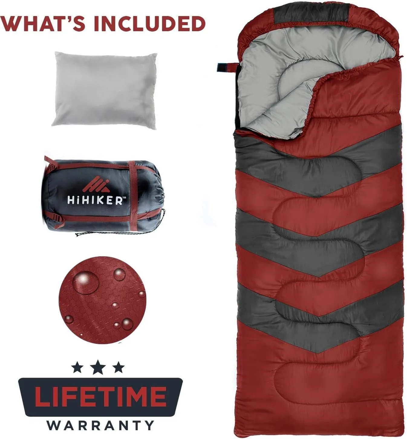 4 Season Compact Sleeping Bag with Travel Pillow