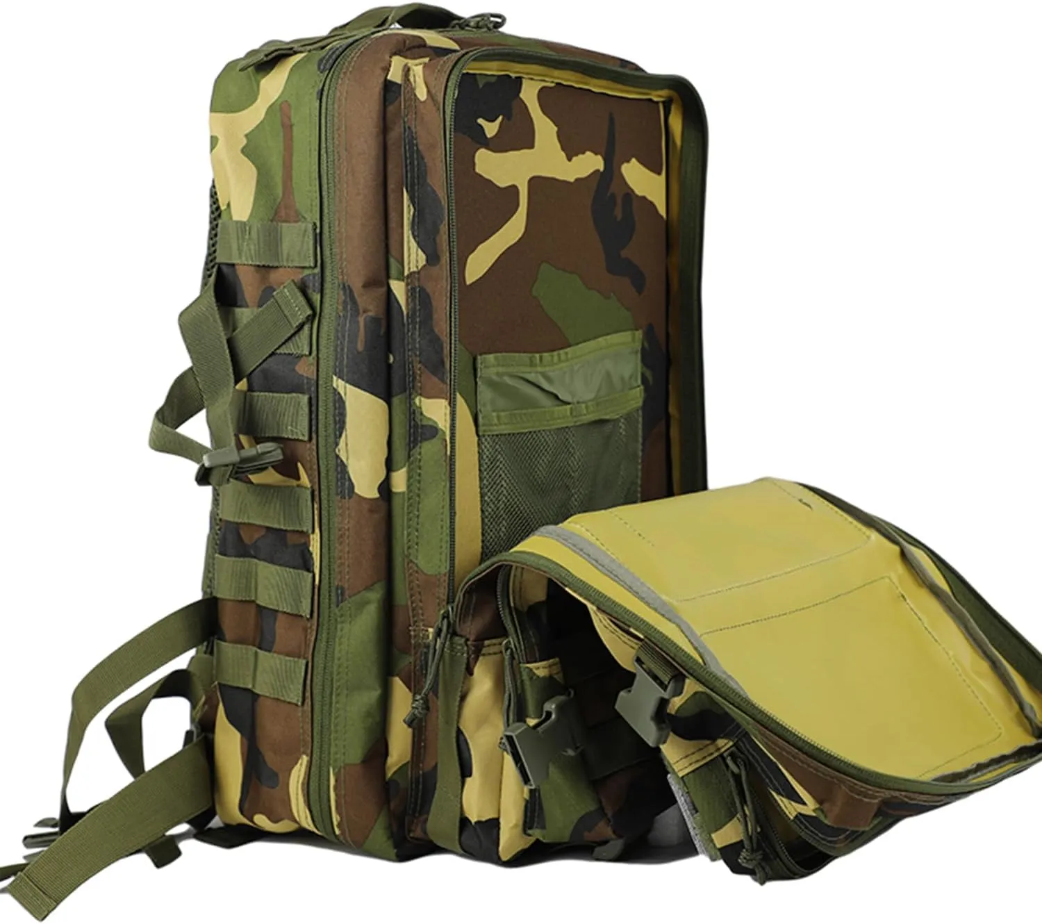 45L Military Tactical Backpack for Men & Women Bug Out Bag Assault pack Molle Daypack Hiking Trekking Rucksack(Jungle camo)