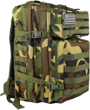 45L Military Tactical Backpack for Men & Women Bug Out Bag Assault pack Molle Daypack Hiking Trekking Rucksack(Jungle camo)