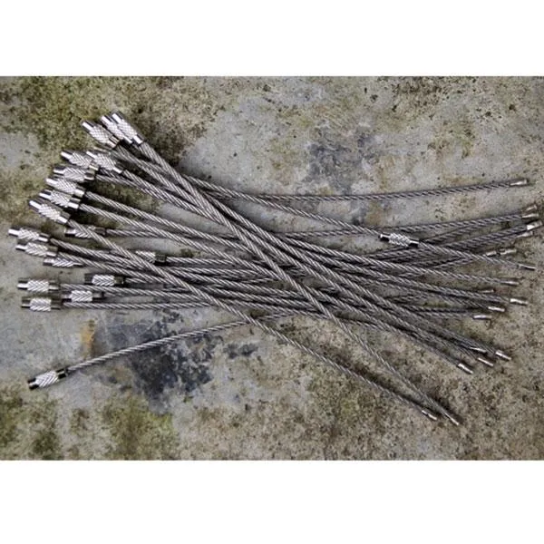 5pcs Multifunctional Outdoor Camping Gear Wire Ropes Key Ring (20cm) Silver