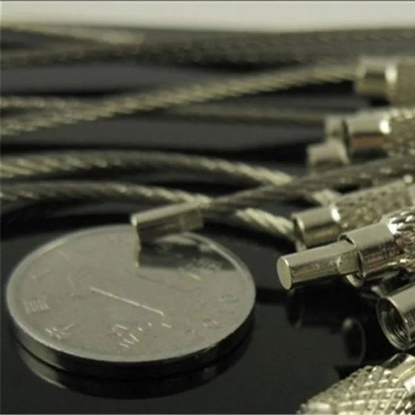 5pcs Multifunctional Outdoor Camping Gear Wire Ropes Key Ring (20cm) Silver