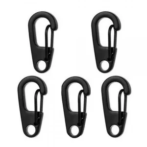 5pcs Outdoor D2 Mini Zinc Alloy Carabiner Buckles Keychains Black
