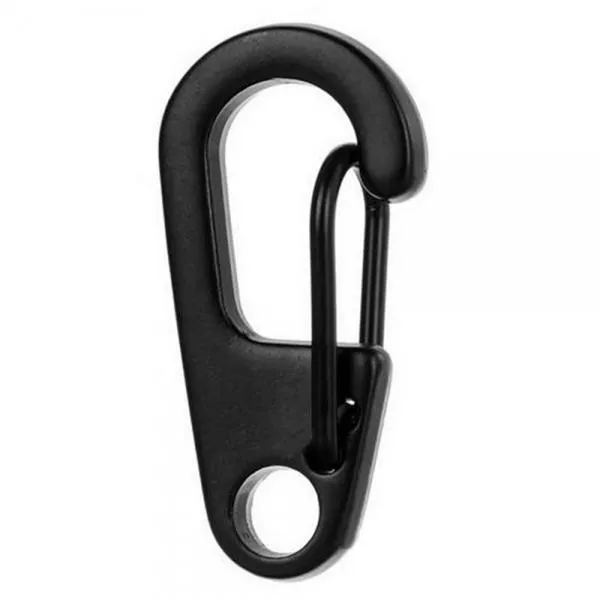5pcs Outdoor D2 Mini Zinc Alloy Carabiner Buckles Keychains Black
