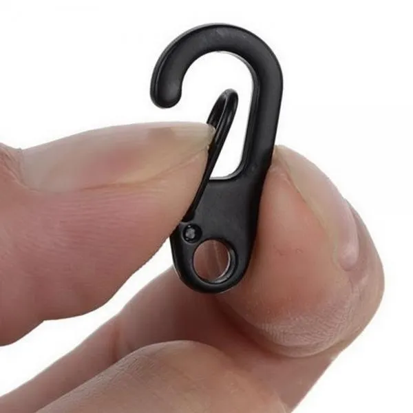 5pcs Outdoor D2 Mini Zinc Alloy Carabiner Buckles Keychains Black
