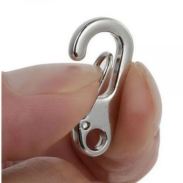 5pcs Outdoor D2 Mini Zinc Alloy Carabiner Buckles Keychains Silver