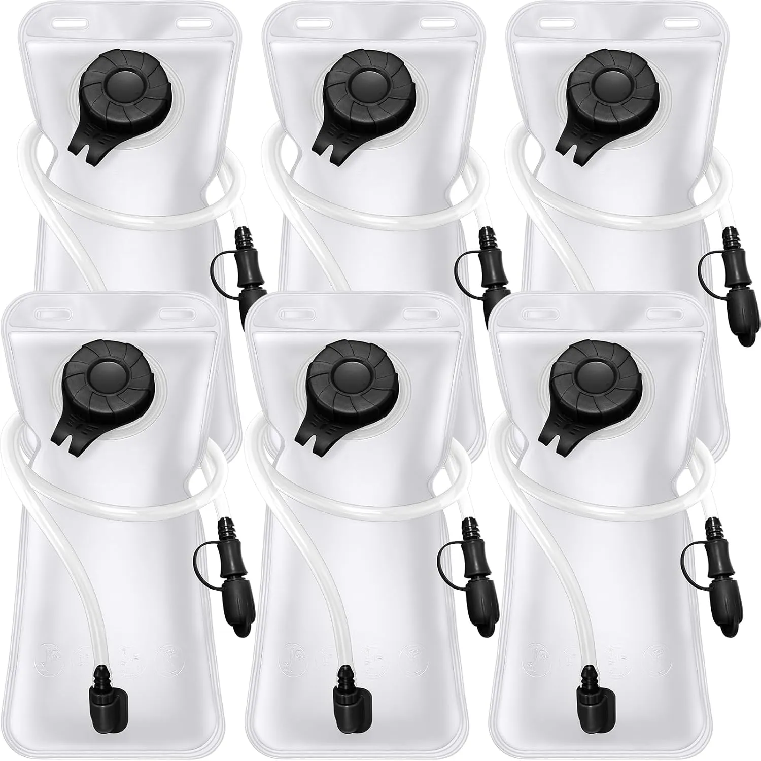 6 Pack Hydration Bladder 2L Water Bladder for Hiking Backpack Leak Proof Water Pouch Reusable Water Reservoir for Bicycling Hiking Camping Hunting Running