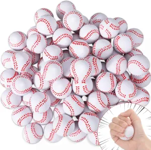 72 Pieces Baseball Stress Balls 1.6 Inch Mini Foam Baseballs Bulk Party Favors Small Baseball Toys for Teens and Adults Stress Anxiety Relief Sports Theme Party Favors Classroom Rewards