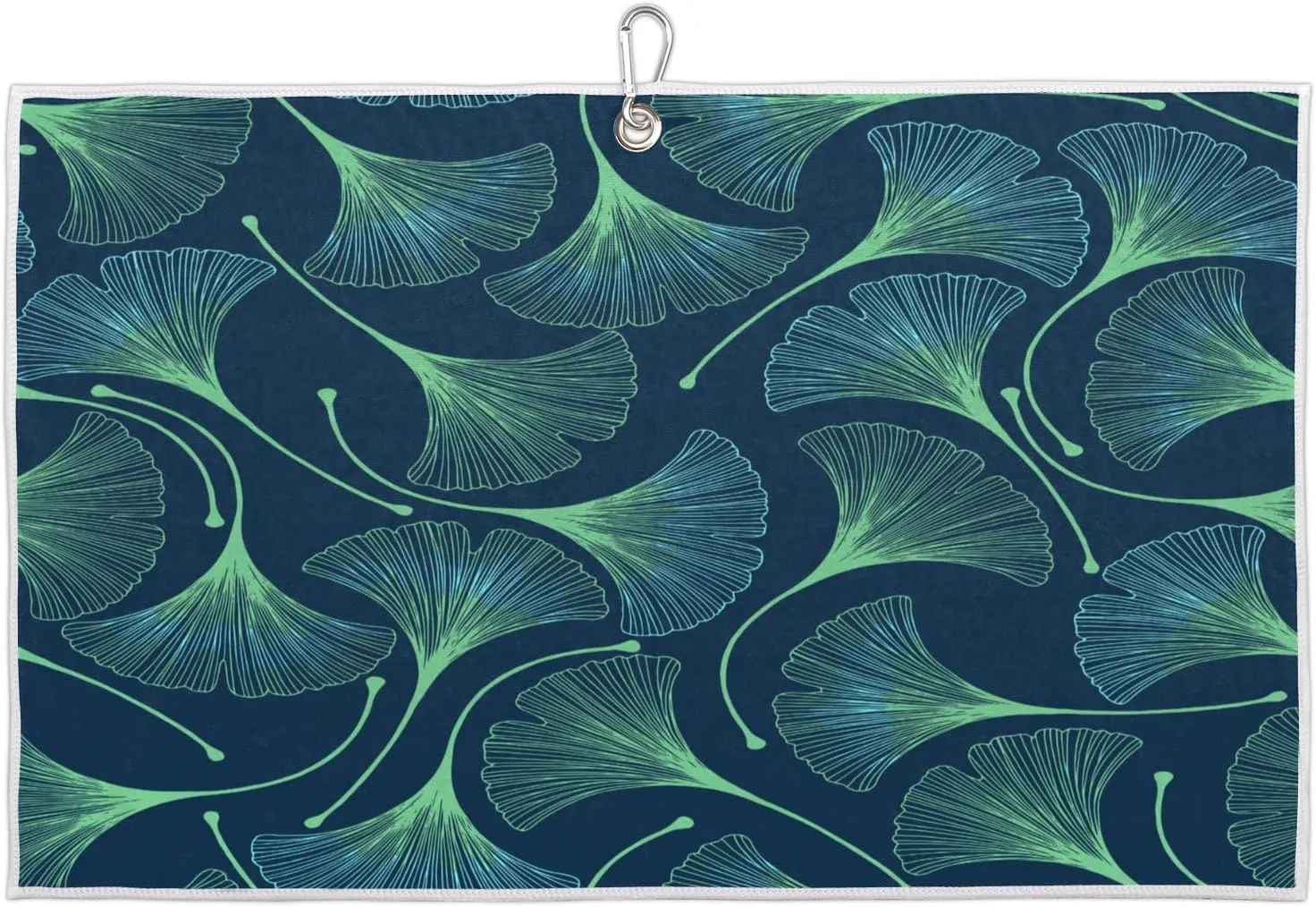 Abstraction Beautiful Leaves Golf Towel with Heavy Duty Carabiner Ultra Absorbent Quick Dry Perfect for Cleaning Clubs Balls Gear Essential Golf Accessory for Men Women Kids