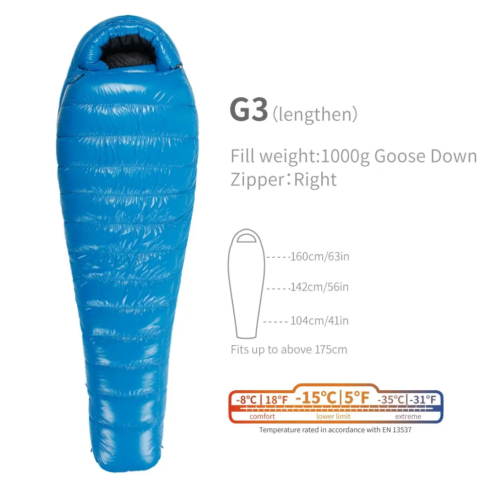 AEGISMAX G1-G5 Series 800FP Goose Down Sleeping Bag Ultralight Sleeping Bag for Men & Women