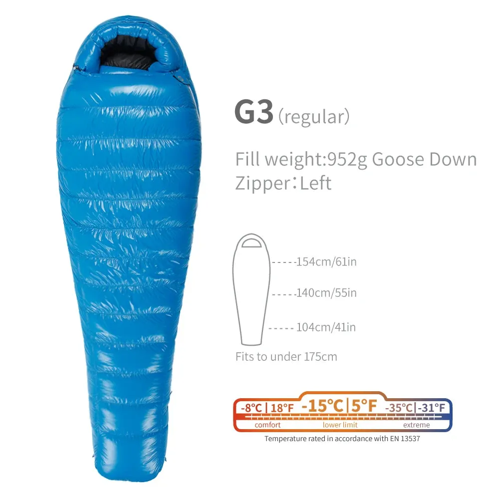 AEGISMAX G1-G5 Series 800FP Goose Down Sleeping Bag Ultralight Sleeping Bag for Men & Women