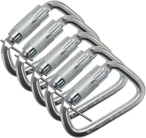 AFP Steel Twist-Locking D-Steel High-Strength Carabiner w/Pin | Safety Fall Protection | High-Strength Heavy-Duty | ANSI & OSHA Rated