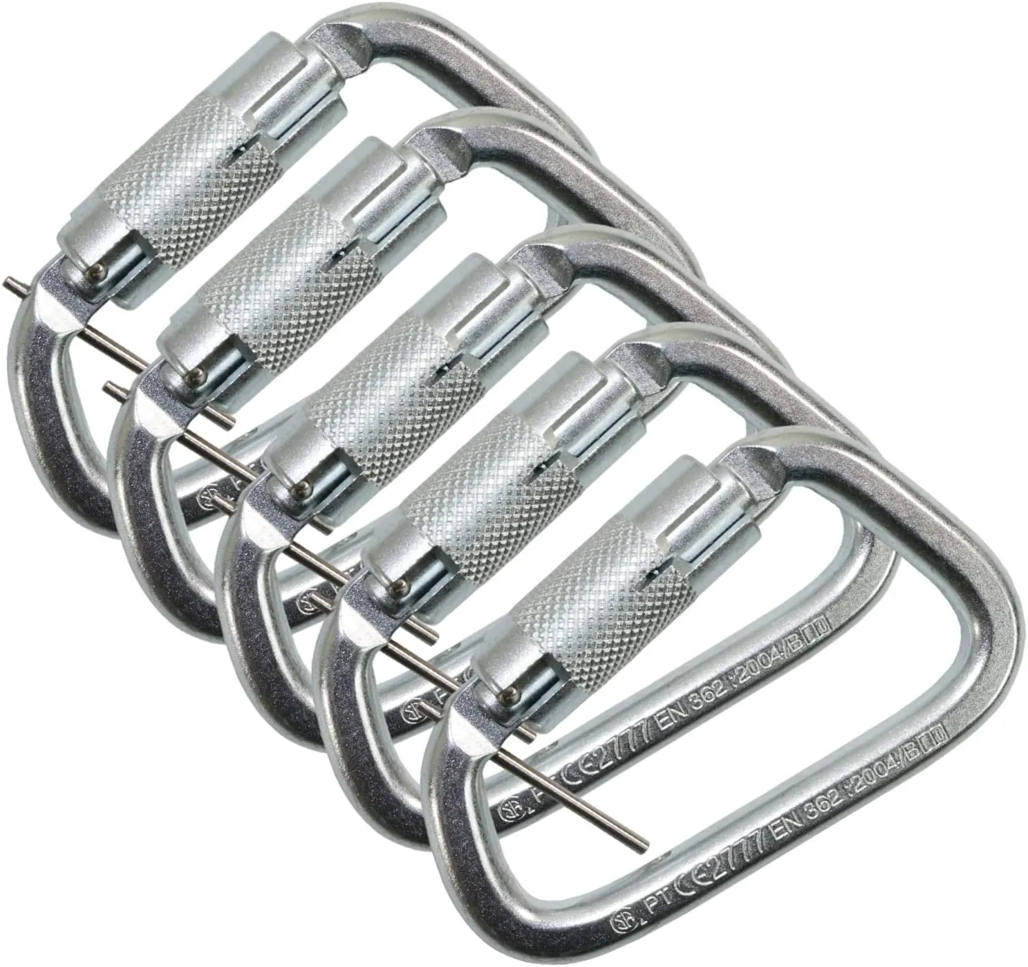AFP Steel Twist-Locking D-Steel High-Strength Carabiner w/Pin | Safety Fall Protection | High-Strength Heavy-Duty | ANSI & OSHA Rated