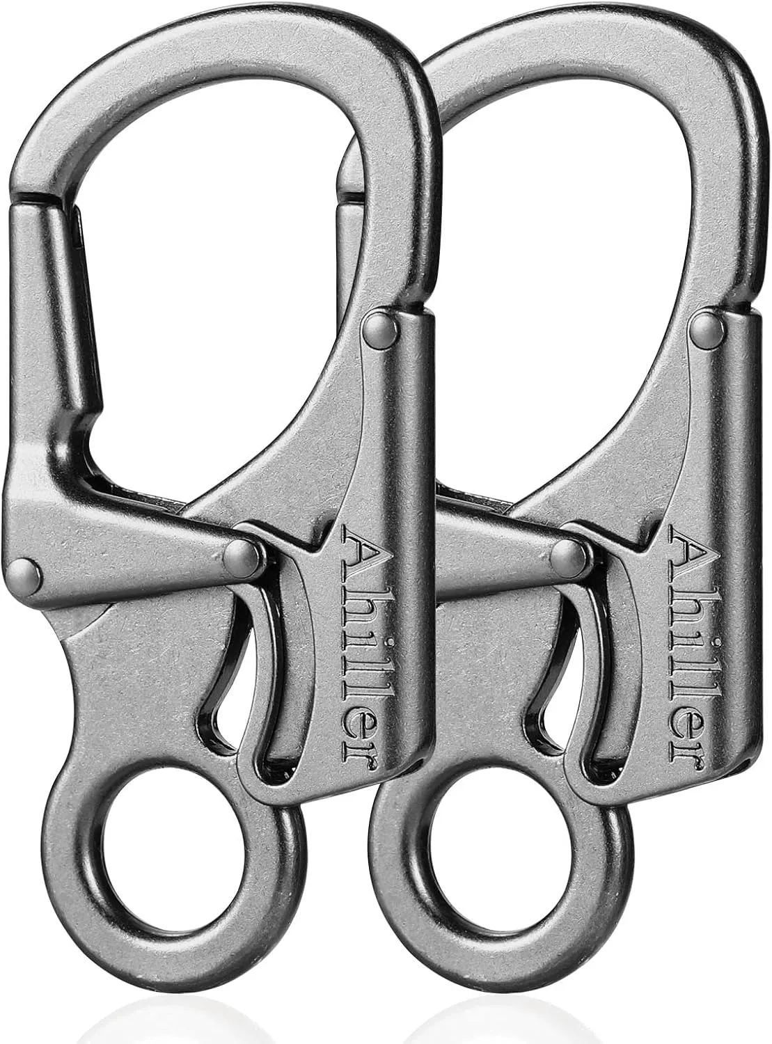 Ahiller Carabiner Clip, Double Anti-Misopening Locking Design, 3" Zinc Alloy Heavy Keychain for Outdoor Camping Hiking, Key Ring Clip