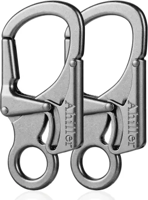 Ahiller Carabiner Clip, Double Anti-Misopening Locking Design, 3" Zinc Alloy Heavy Keychain for Outdoor Camping Hiking, Key Ring Clip