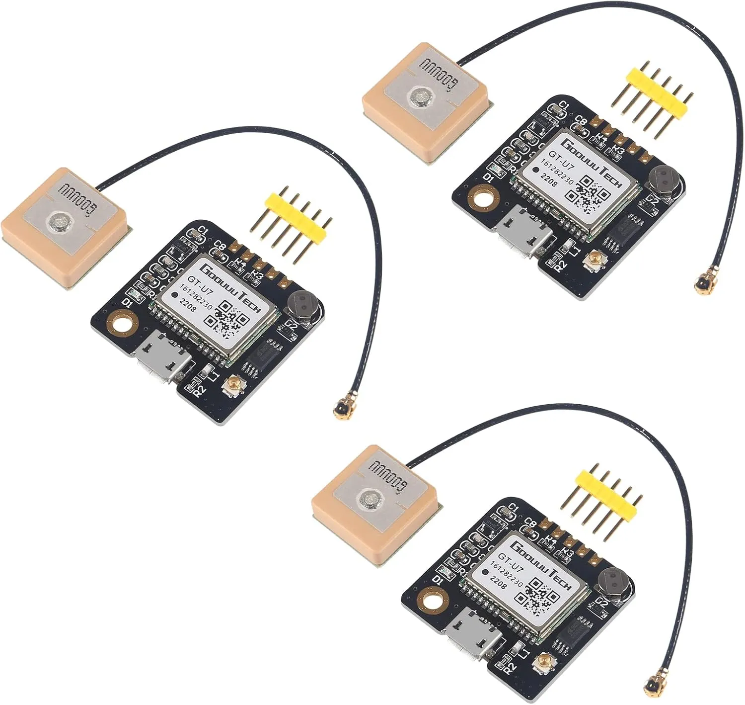 Alinan 3pcs GT-U7 GPS Module Navigation Satellite Positioning GPS Receiver Compatible with NEO-6M 51 MCU STM32 Low Power High-Precision Positioning for Vehicles