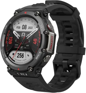 Amazfit T-Rex 2 Smart Watch for Men, Dual-Band & 6 Satellite Positioning, 24-Day Battery Life, Ultra-Low Temperature Operation, Rugged Outdoor GPS Military Watch, Black(Renewed)